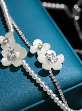 设计送礼choker小苍兰花簇锁骨链