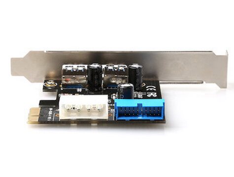 DIEWU台式机主板USB3.0扩展卡20pin前置接口 PCI-e转USB3.0扩展卡 - 图1