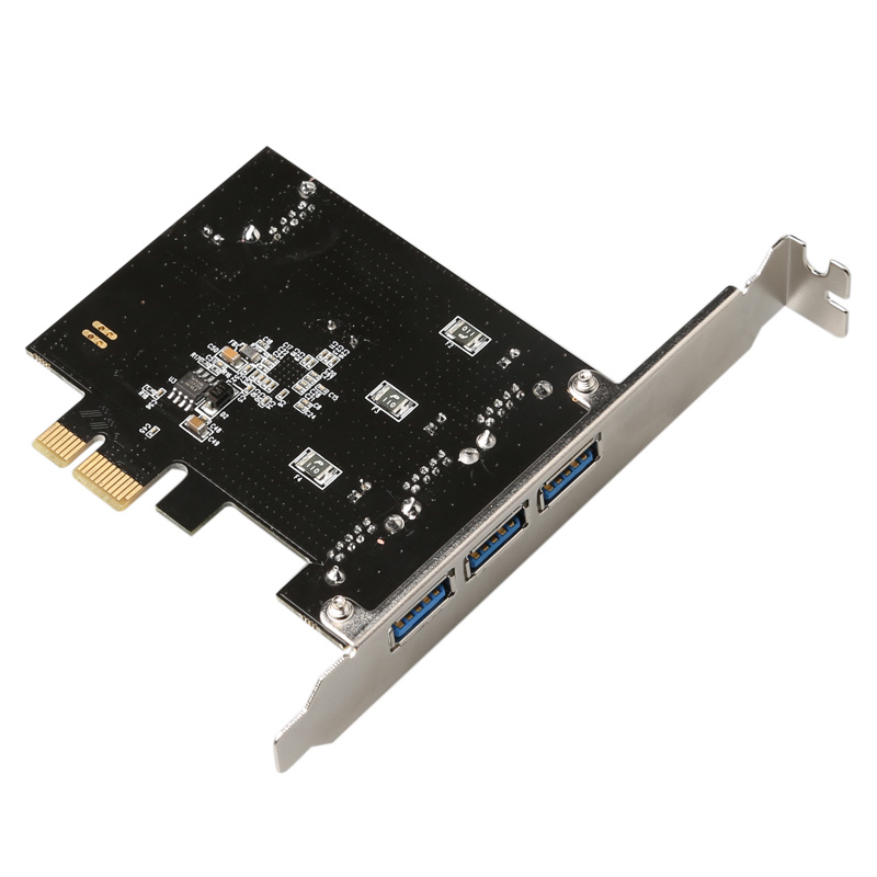 4口USB3.0扩展卡PCI-E转接PCIe 台式机 自带电源供电集线卡 - 图0