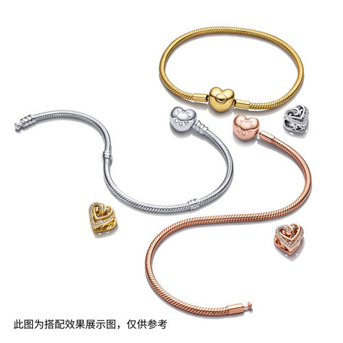 Pandora潘多拉初心手链爱心链扣925银素链DIY串珠 - 图0
