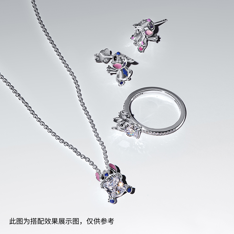 Pandora潘多拉迪士尼系列史迪奇锁骨链戒指简约时尚套装礼物 - 图0