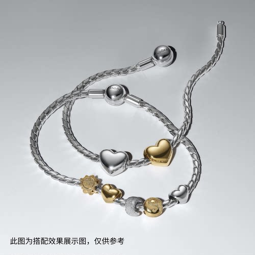 Pandora潘多拉心形迷你串饰金色银色百搭DIY经典时尚轻奢 - 图0