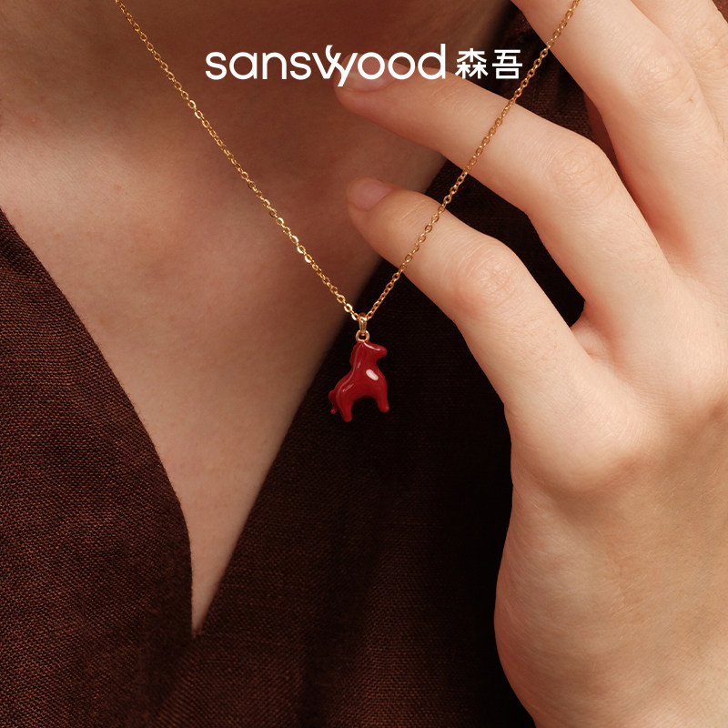sanswood森吾《喜跃》马年珐琅项链创意卡通彩色毛衣链新年礼物,淘宝优惠券,粉丝福利购,淘宝优惠卷