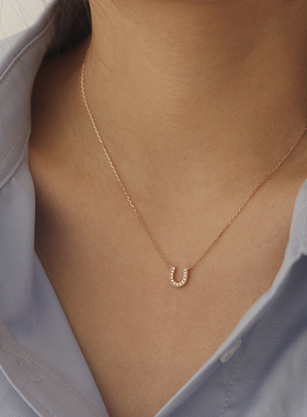 森吾纯银马蹄U型简约锁骨链女