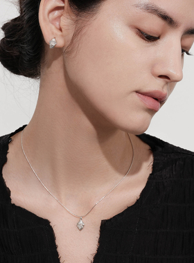 森吾稀有马眼莫桑石项链女纯银