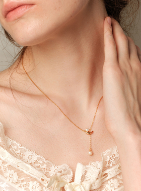 森吾可调节月亮珍珠项链