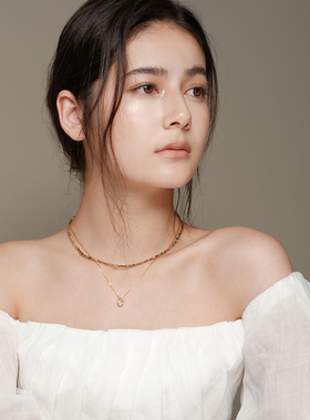 森吾叠戴设计莫桑钻项链女轻奢