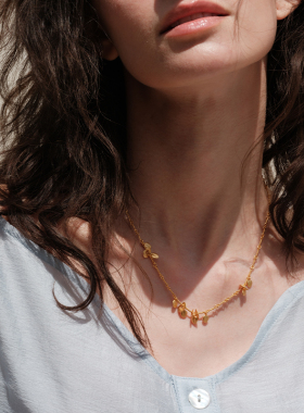 森吾克罗链小金铃项链