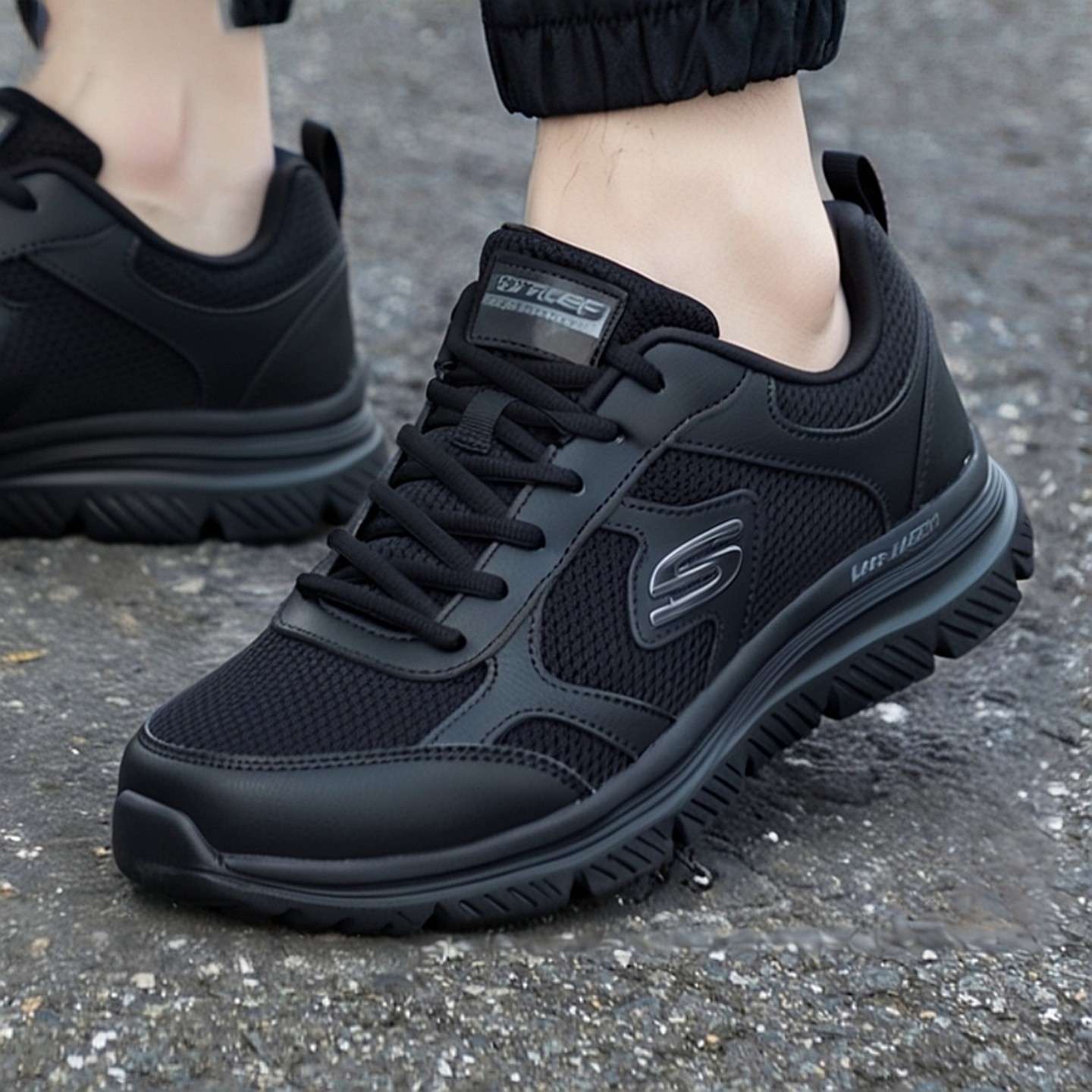 斯凯奇旗舰店男鞋冬季新款黑武士跑步鞋网面透气休闲鞋男士运动鞋,淘宝优惠券,粉丝福利购,淘宝优惠卷