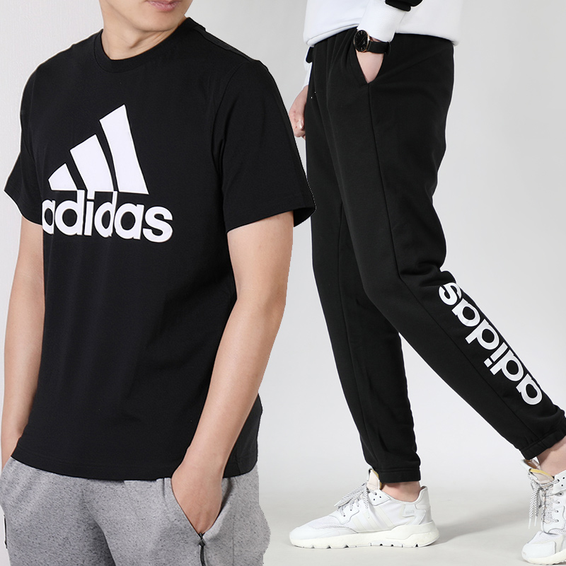 Adidas Sportswear Summer 2020 New Set Men's Pure Cotton T-shirt Pants Casual Wear