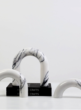 大理石装饰意式玄关几何摆件软装