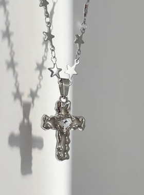 钛钢星星链条小众设计感百搭五角星立体吊坠ins风项链y2k辣妹甜酷