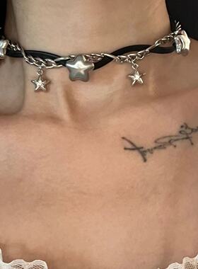 日韩重工choker黑色星星缠绕冷淡风亚文化饰品y2k配饰项链锁骨链