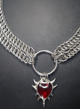 荆棘爱心重工亚文化朋克哥特项链美冷淡电流爱心闪电锁骨链潮女酷