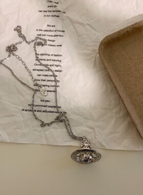 限定多巴胺可爱辣妹彩虹星星月土星球彩钻毛衣链重工彩虹毛衣链女