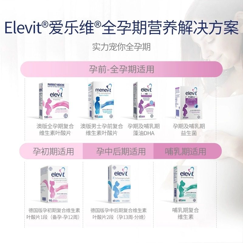 澳版Elevit 爱乐维孕妇海藻油胶囊DHA孕妇专用怀孕期哺乳期营养品