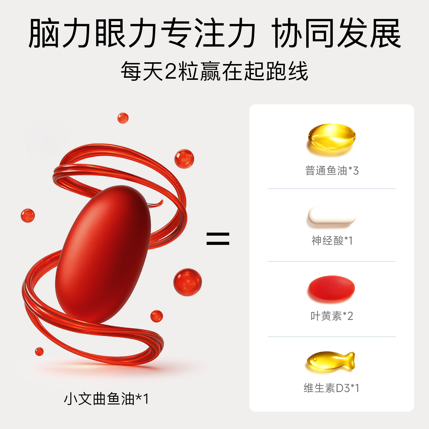2 boxes of Nuyibao Xiaowenqu fish oil omega3 high concentration deep-sea fish oil to supplement brain and prepare for exams and memory DHA enhancement