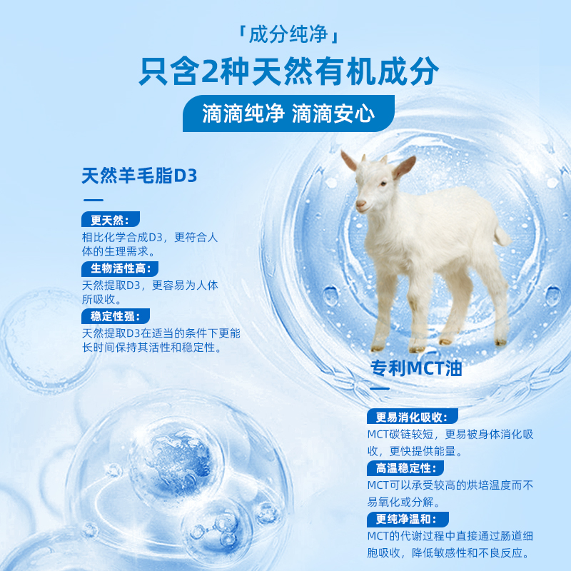 Ddrops滴卓思维生素D3滴剂vd325羟基维生素D3成人DD小滴瓶进口