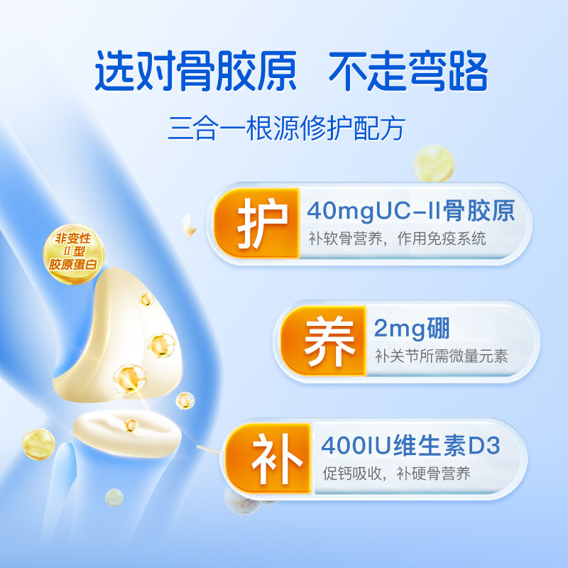 goodhealth好健康骨胶原蛋白非变性进口关节氨糖软骨素90粒*2瓶