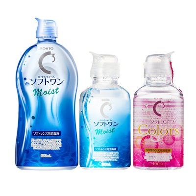 日本乐敦清C3隐形眼镜美瞳护理液消毒正品官方旗舰大瓶滋润500ml