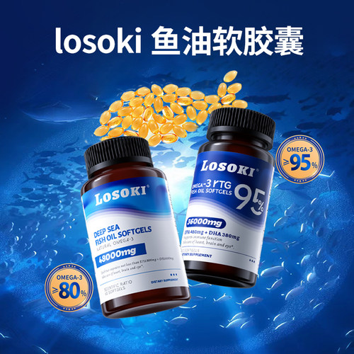 losoki鱼油软胶囊Rtg乐斯可omega3男女dha成人epa欧米茄3正品 - 图1