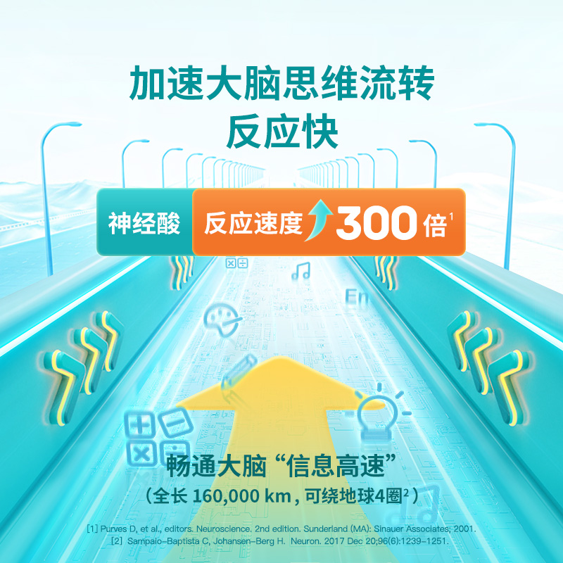 inne全脑DHA儿童学生补脑增强记忆力胶囊藻油非鱼油40粒