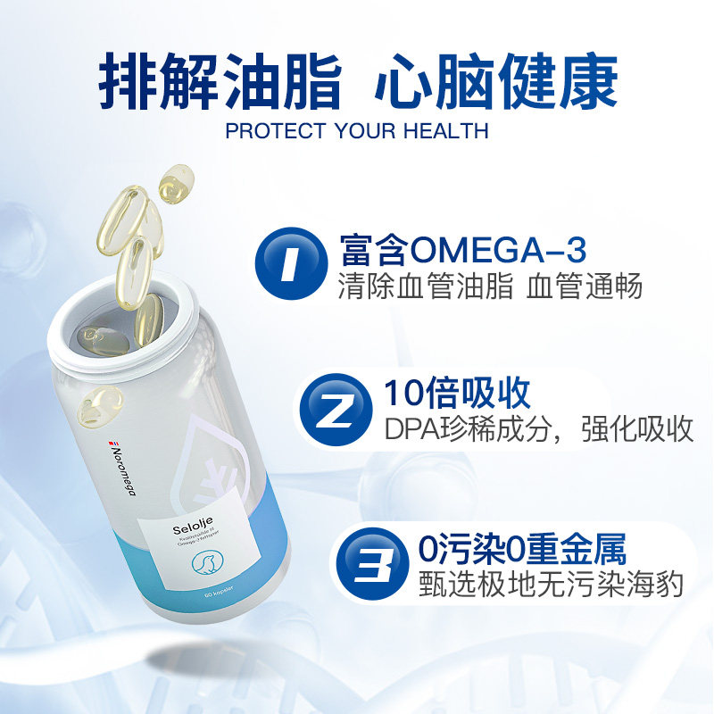 【3瓶】Noromega海豹油胶囊心脑守护中老年保健品60粒挪威进口,淘宝优惠券,粉丝福利购,淘宝优惠卷