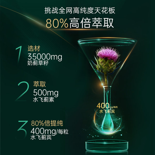 HerbsofGold Milk Thistle ເມັດປ້ອງກັນຕັບ Milk Thistle Social and Likang 60 capsules*3