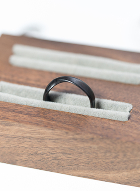 紫光檀木头情侣对戒纯手工定制