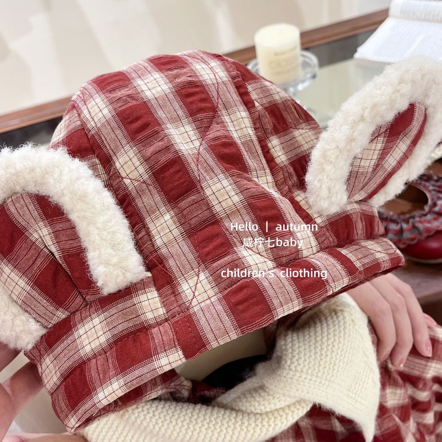 咸柠七丨小煤球！女童兔耳朵格子棉衣外套韩版秋冬款加绒加厚棉服,淘宝优惠券,粉丝福利购,淘宝优惠卷