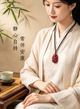 八大本命佛朱砂吊坠十二生肖项链