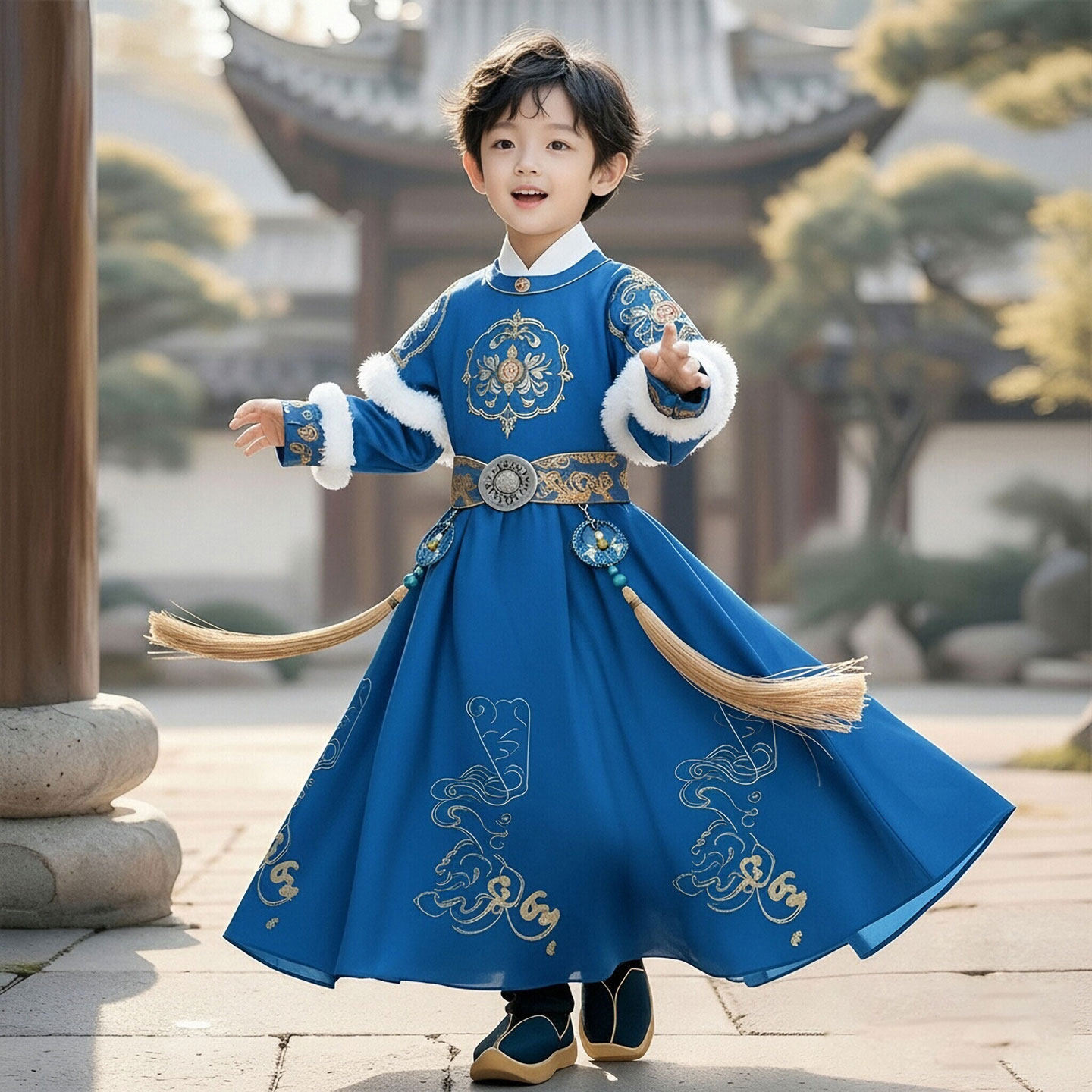 男童汉服冬装拜年服男孩古风古装小少爷帅气国风唐装冬季过年服男,淘宝优惠券,粉丝福利购,淘宝优惠卷