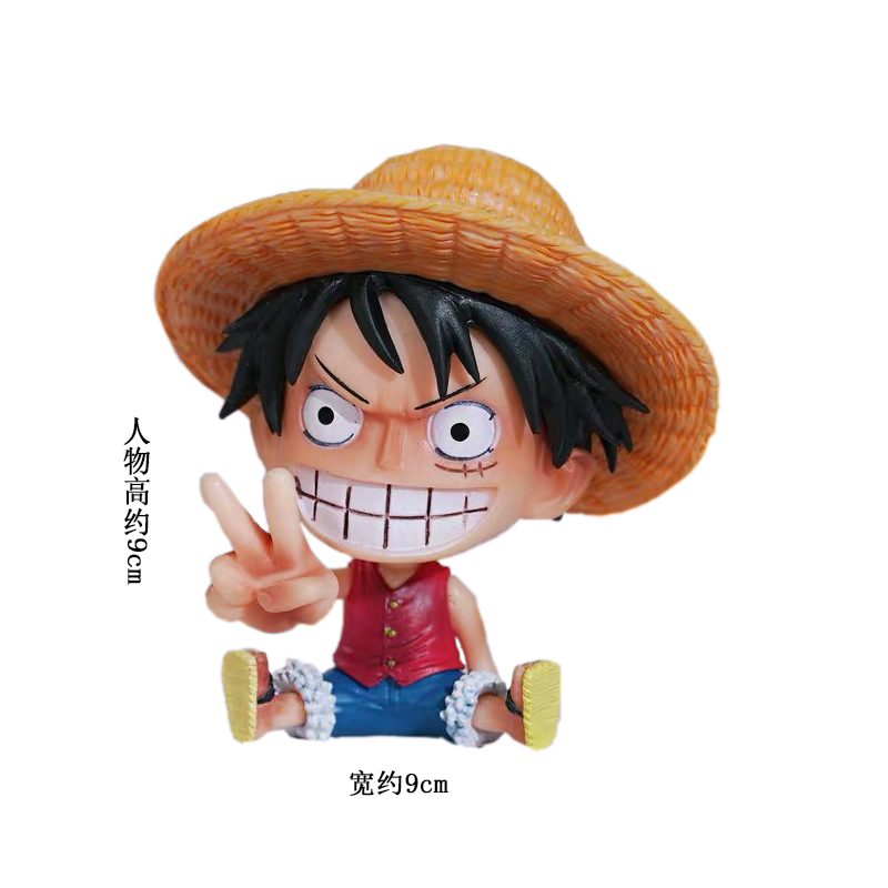 国产海贼王路飞索隆手办模型船 汽车载动漫摆件 蛋糕装饰公仔全套 - 图3