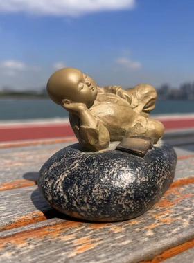 观复台湾禅趣摆件养生馆小沙弥
