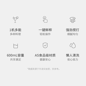 美的华凌榨汁机小型料理机家用辅食奶昔水果电动榨汁杯榨果汁机
