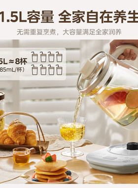 美的养生壶炖煮一体全自动加厚玻璃保温家用多功能煮茶器烧水壶