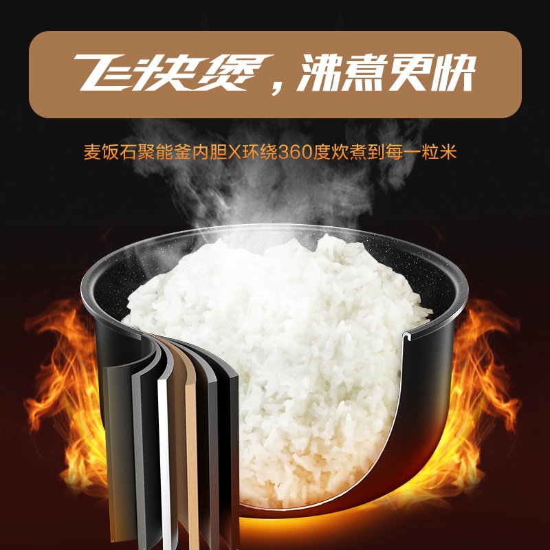 美的精品电器旗舰店美的电饭煲家用4L电饭锅大容量3-4人5人智能多功能正品1