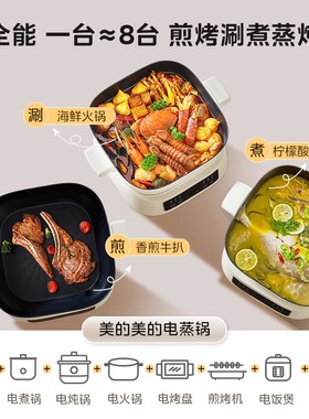 美的不锈钢电蒸锅蒸煮炖涮多功能