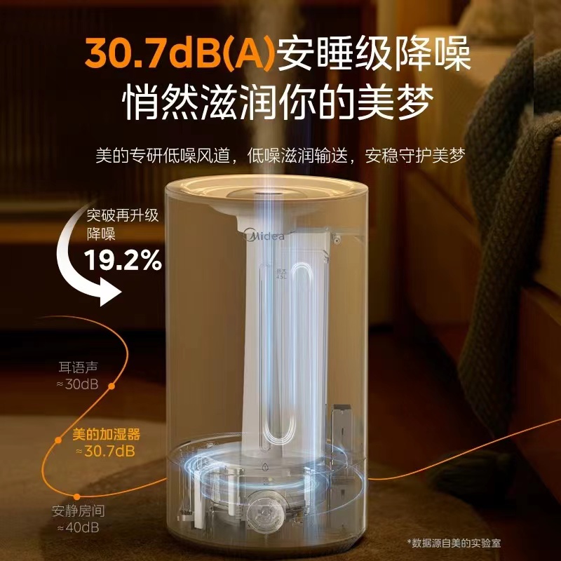 美的空气加湿器家用卧室桌面非无雾孕妇婴儿客厅大容量空调房
