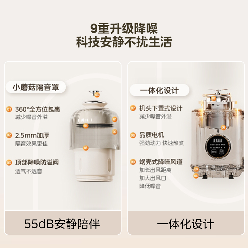美的豆浆机破壁机家用全自动小型迷你1人2人免煮2024新款官方旗舰