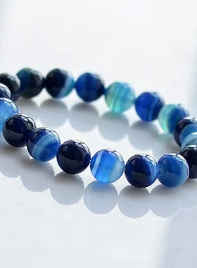 鉴定书】手串手链【玛瑙玛瑙海蓝海蓝赠送宝石天珠手饰玛瑙手链