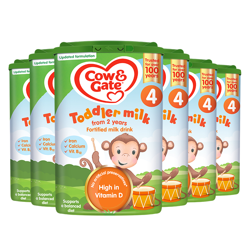 牛栏牌海外旗舰店英国牛栏Cow&Gate4段婴幼儿奶粉24个月以上800g*六罐0