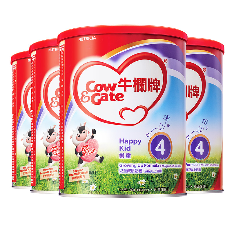 牛栏牌海外旗舰店Cow&Gate/中国香港版牛栏牌新西兰进口4段奶粉四罐  品牌直供0