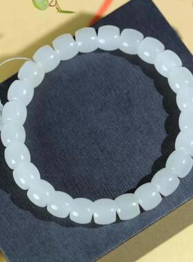 天然和田玉老型珠手串女款