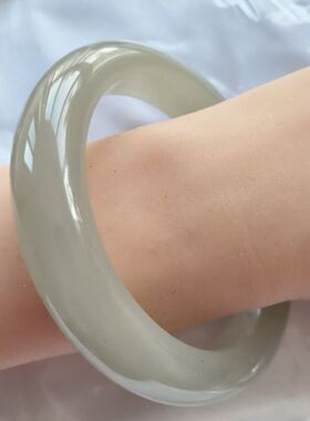 东陵玉青色中宽手镯复古