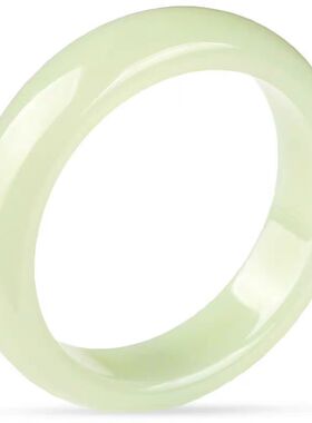 正品天然和田玉个性青白玉镯子百搭新疆加宽女款镯子扁条正圈送礼