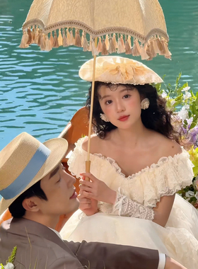 摄影道具手工伞流苏奢华拍照法式