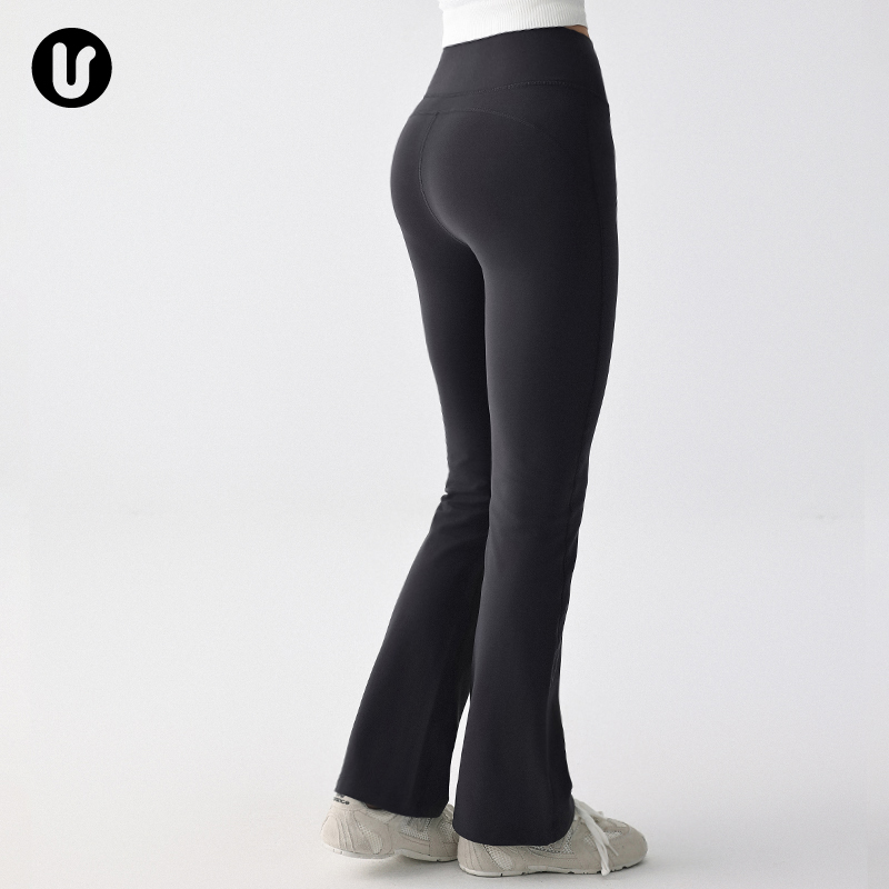 Umeko运动长裤女提臀瑜伽服普拉提健身运动微喇叭裤新款上衣套装 - 图3