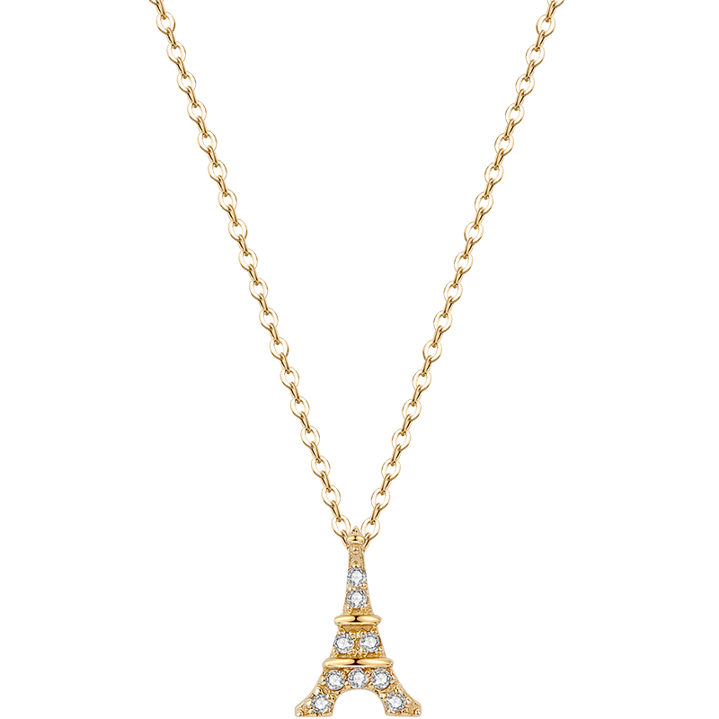 agatha瑷嘉莎女14k金小狗锁骨链 agatha海外项链