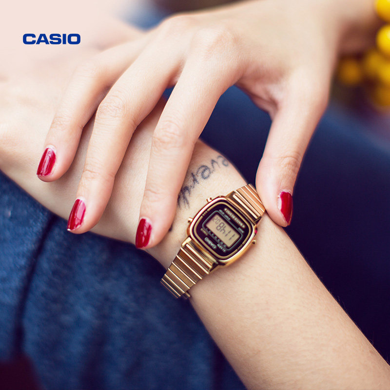 卡西欧旗舰店la670wga复古女小金表 casio手表海外日韩腕表